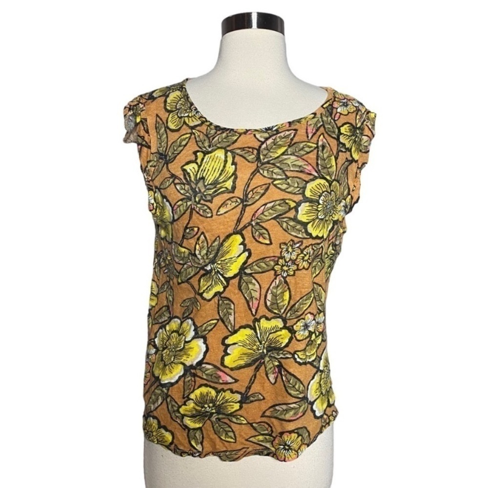 Ann Taylor LOFT Floral Linen Top - Medium